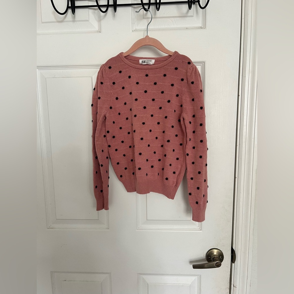 H&M Pink Polka Dot Kids Sweater